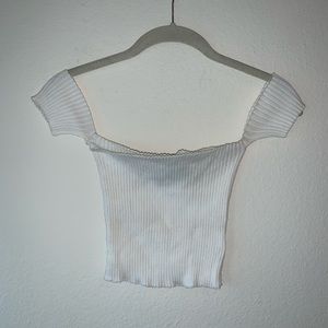 Smocked Off-the-Shoulder Crop Top